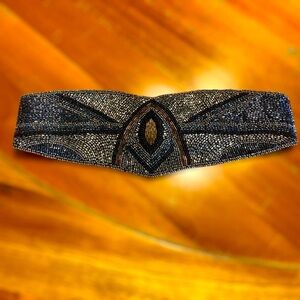Denny and Ozzy cummerbund/belt vintage 80’s art deco intricately beaded SZ-M